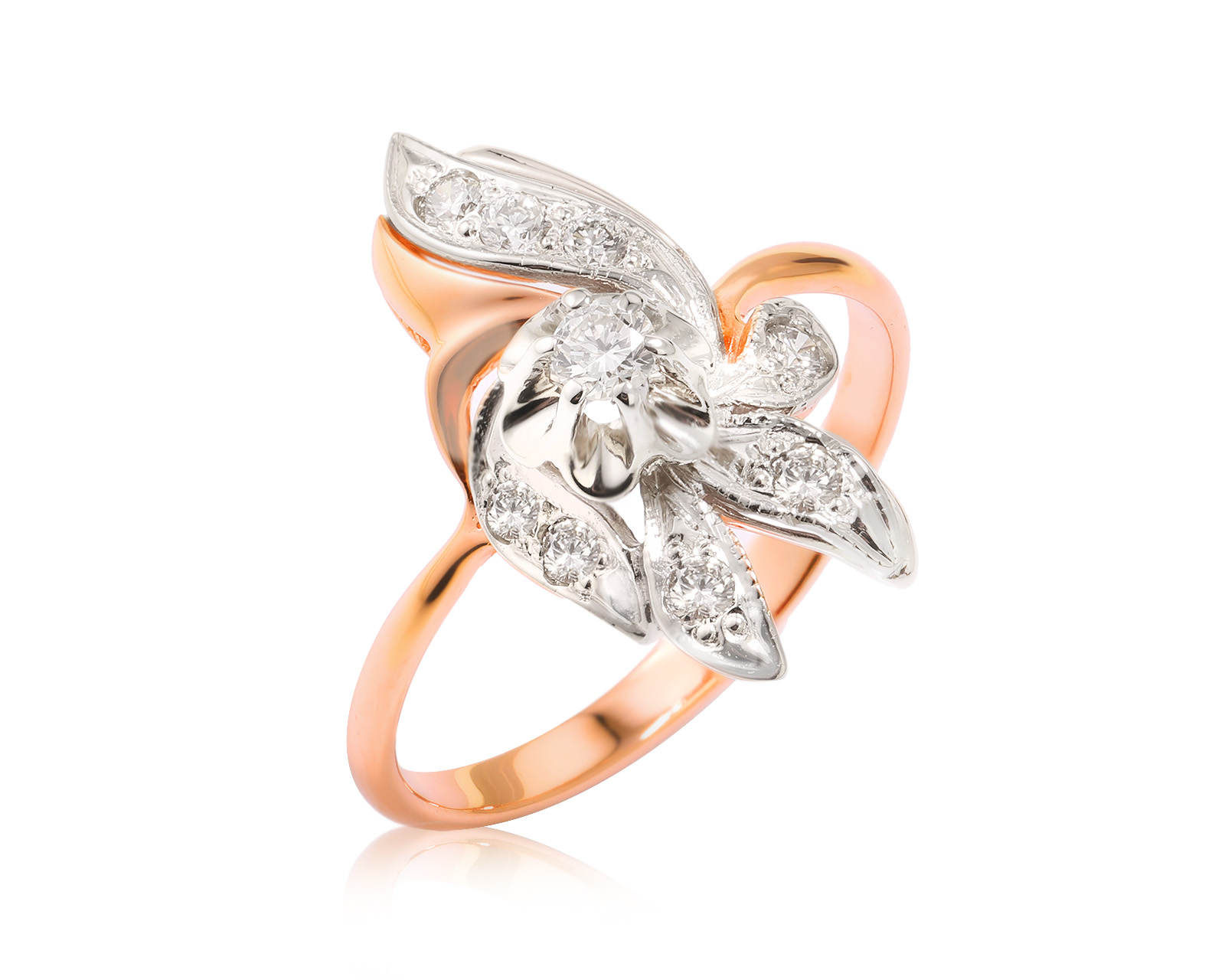 Золотое кольцо с бриллиантами 0.34ct СССР