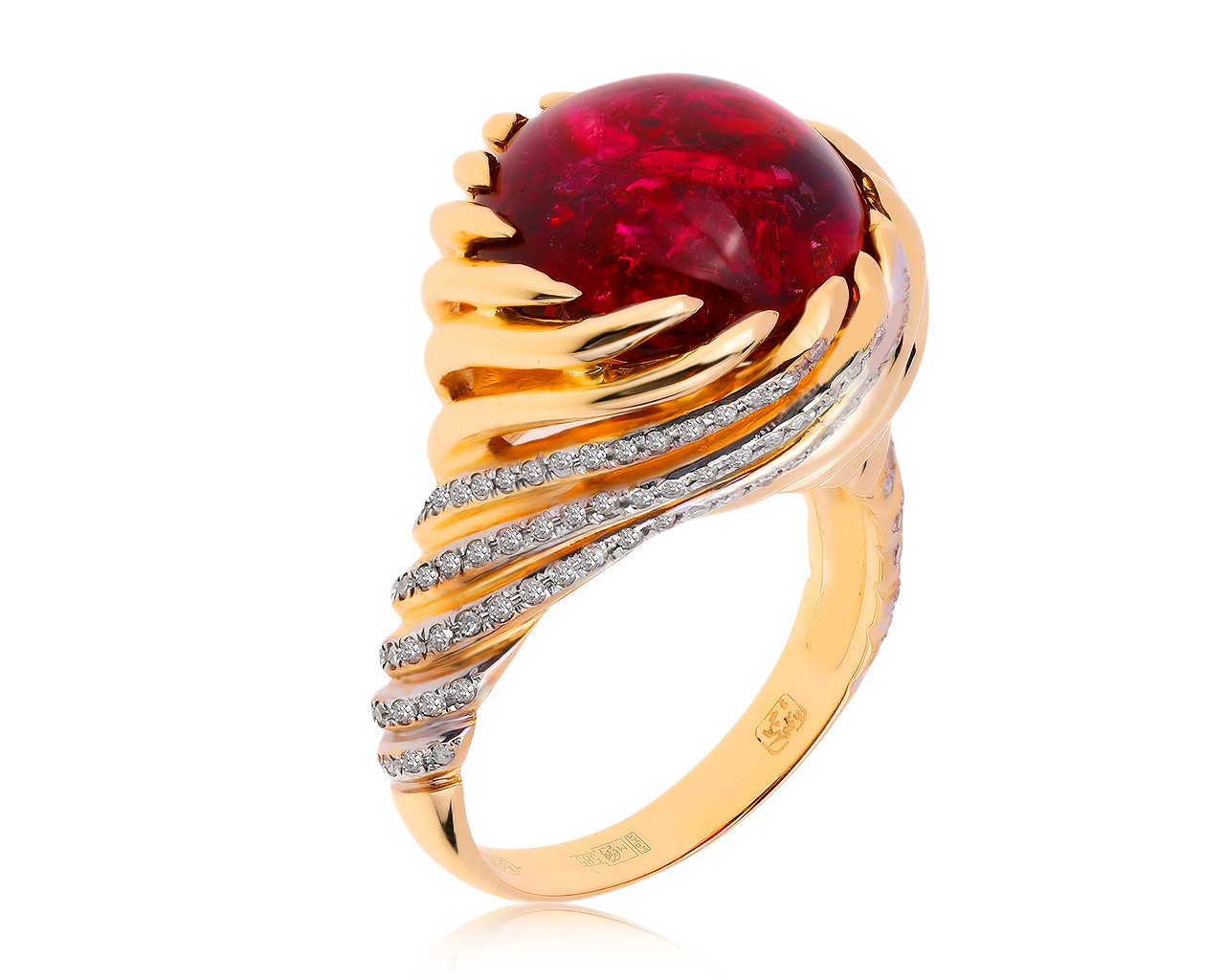 Завораживающее золотое кольцо с турмалином 11.50ct 011020/4