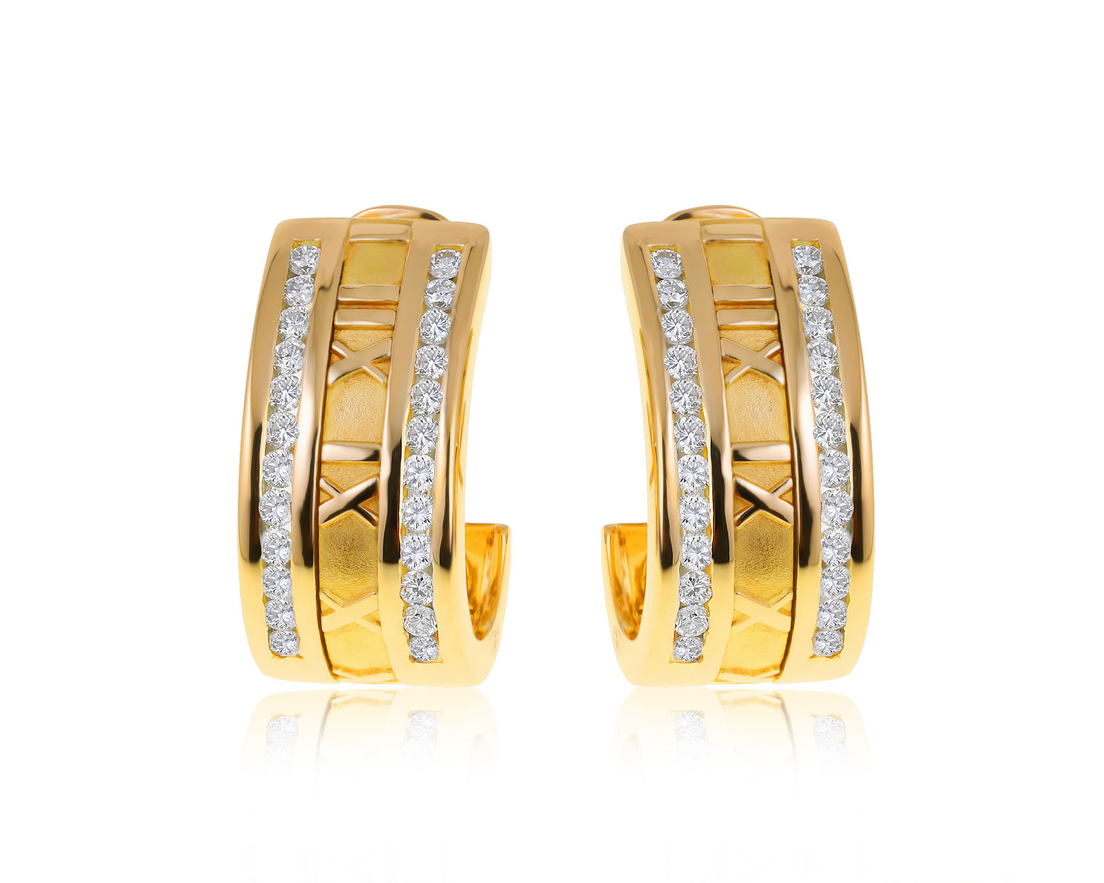 Оригинальные золотые серьги с бриллиантами 1,40ct Tiffany&Co Atlas 080621/1