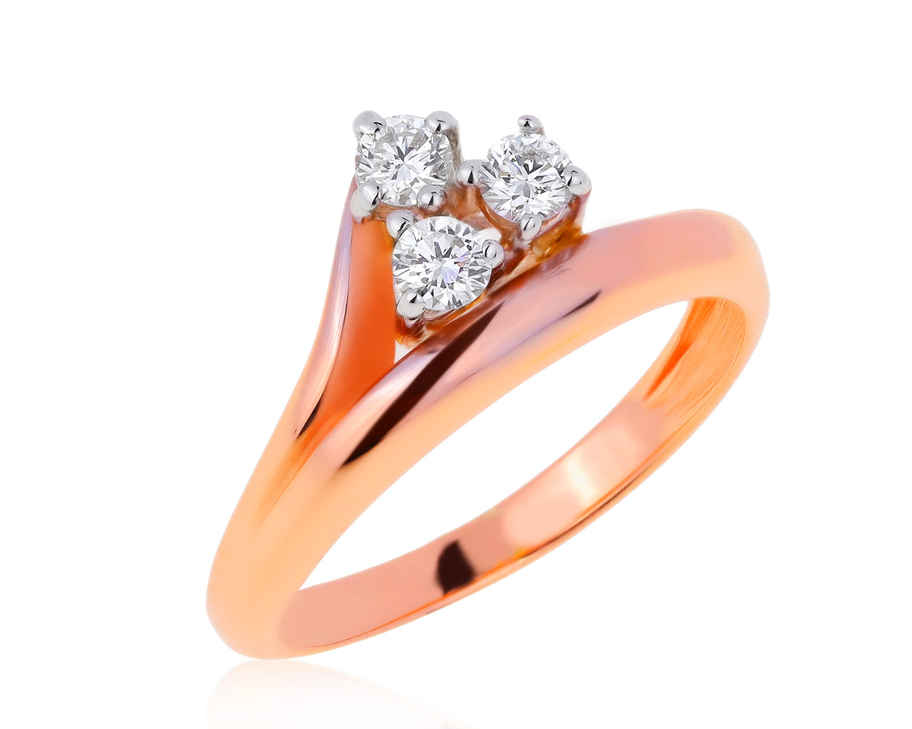 Прелестное золотое кольцо с бриллиантами 0.21ct 271020/1