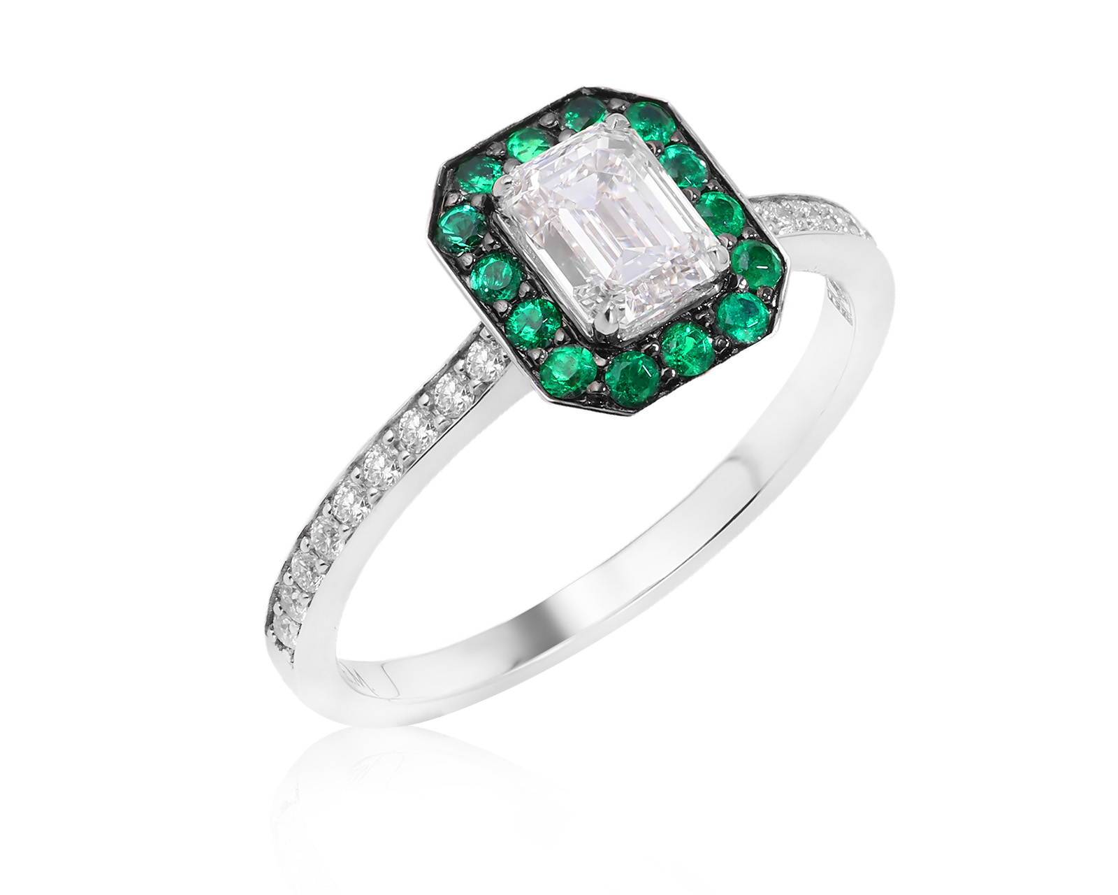 Золотое кольцо с бриллиантами 0.83ct и изумрудами 0.22ct Evgeny Matveev