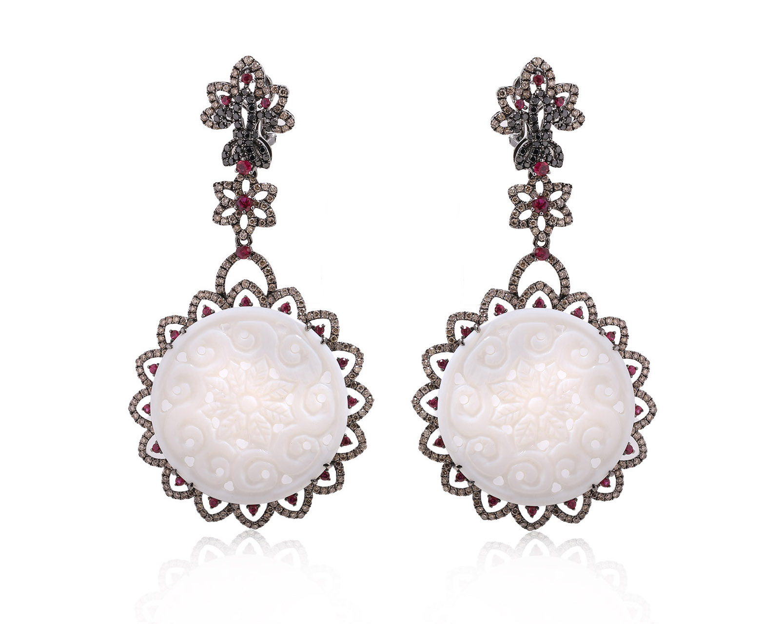 Оригинальные золотые серьги с бриллиантами 4.75ct Bochic 160825/1