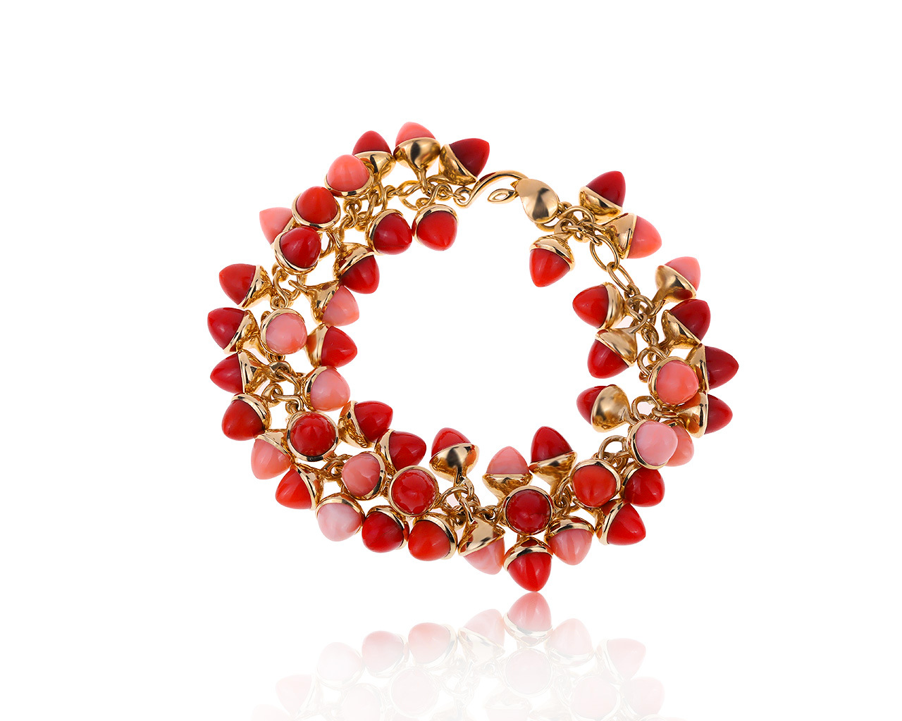 Оригинальный золотой браслет с кораллами 117.30ct Tamara Comolli 080420/КМ3