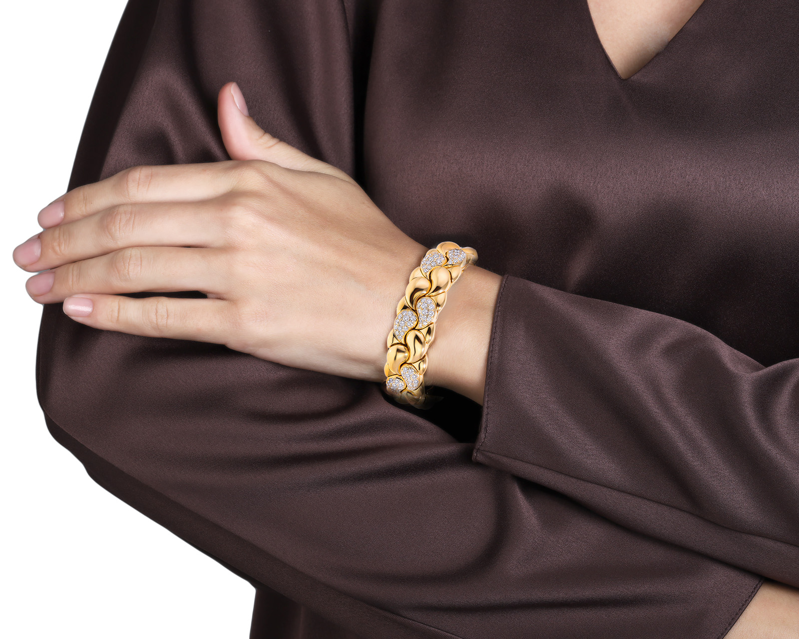 Оригинальный золотой браслет с бриллиантами 2.81ct Chopard Casmir