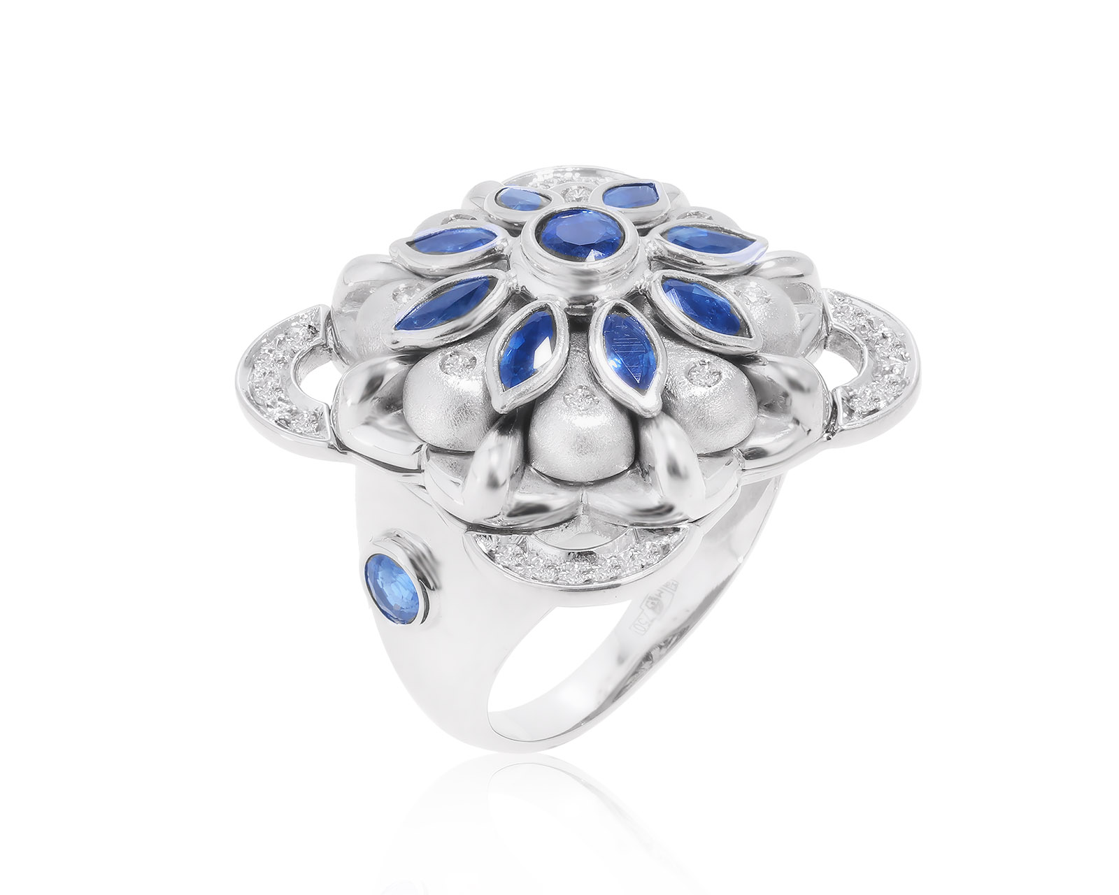 Оригинальное золотое кольцо с сапфирами 3.00ct Zancan 160722/4