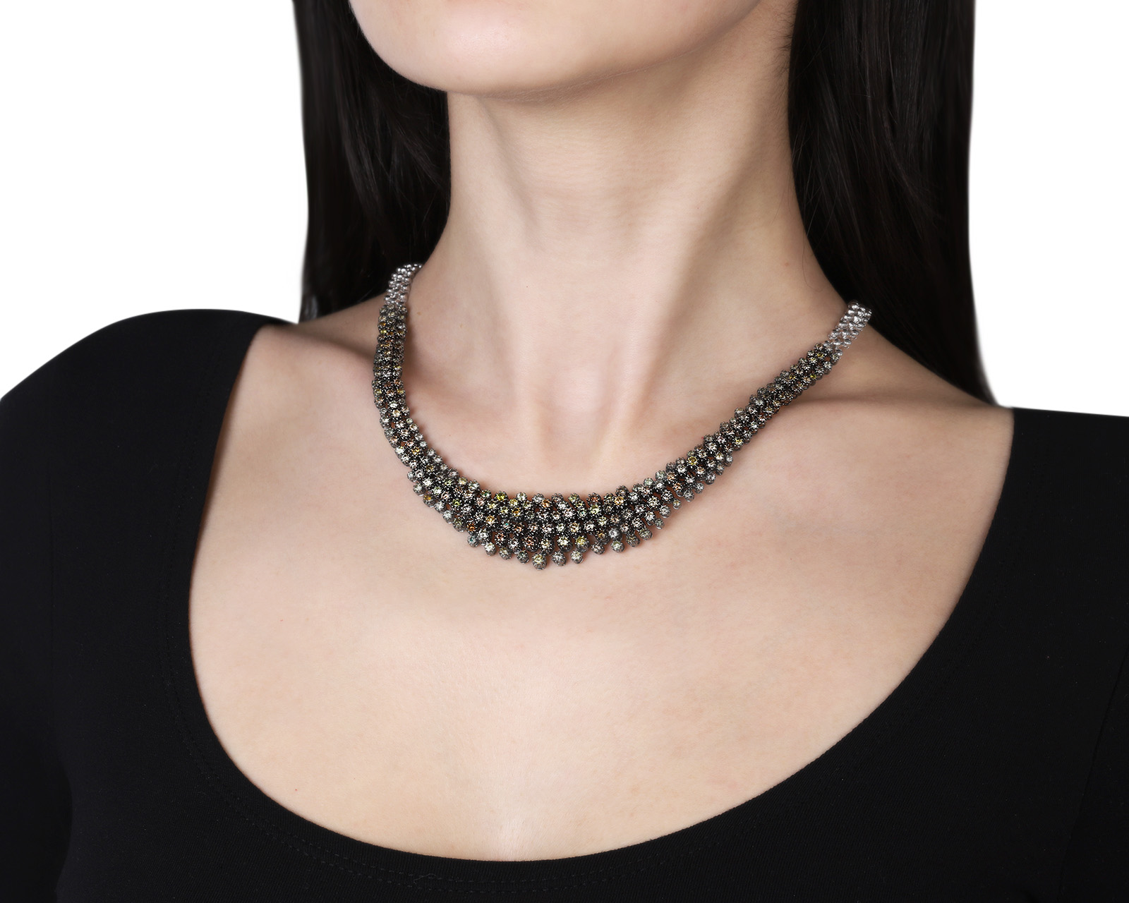 Восхитительное золотое колье с бриллиантами 6.75ct