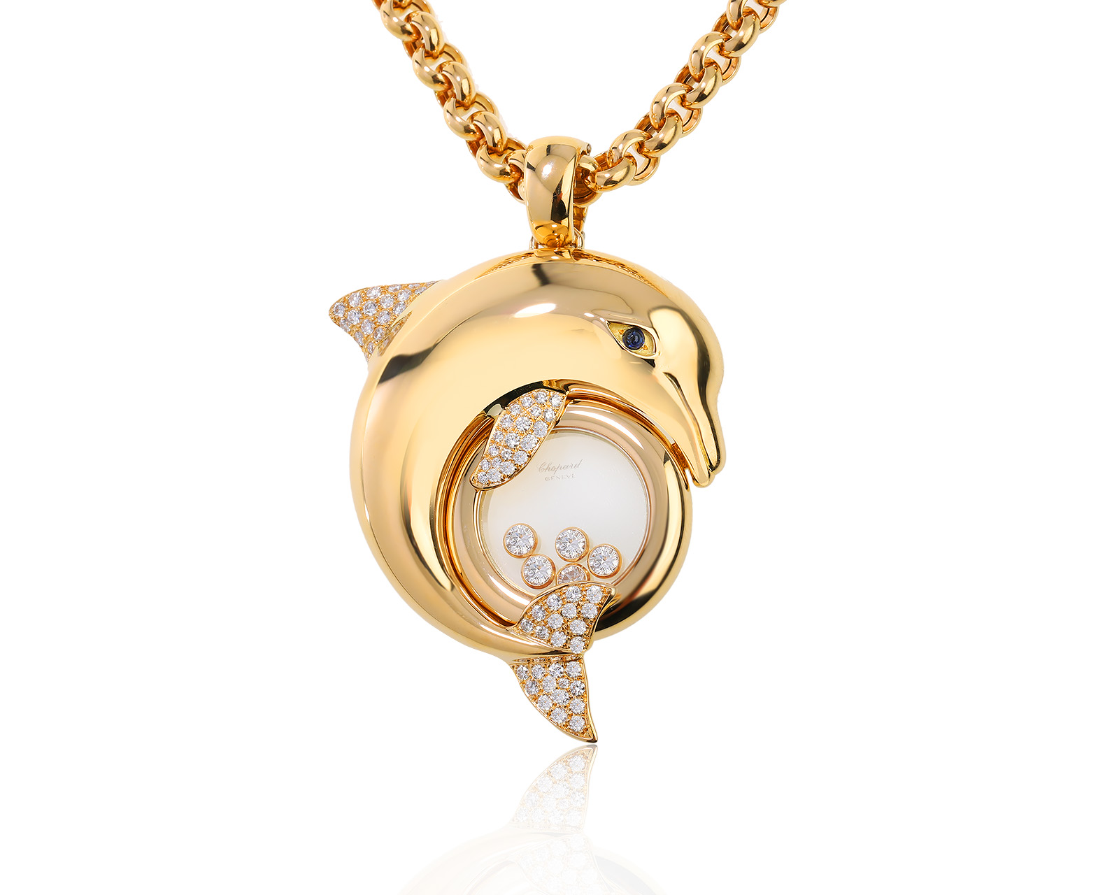 Оригинальный золотой кулон с бриллиантами 1.27ct Chopard Happy Diamond