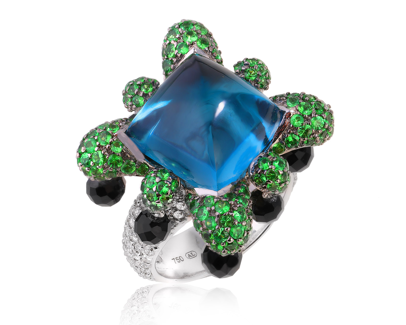 Оригинальное золотое кольцо с цветными камнями 18.78ct Avakian Joker