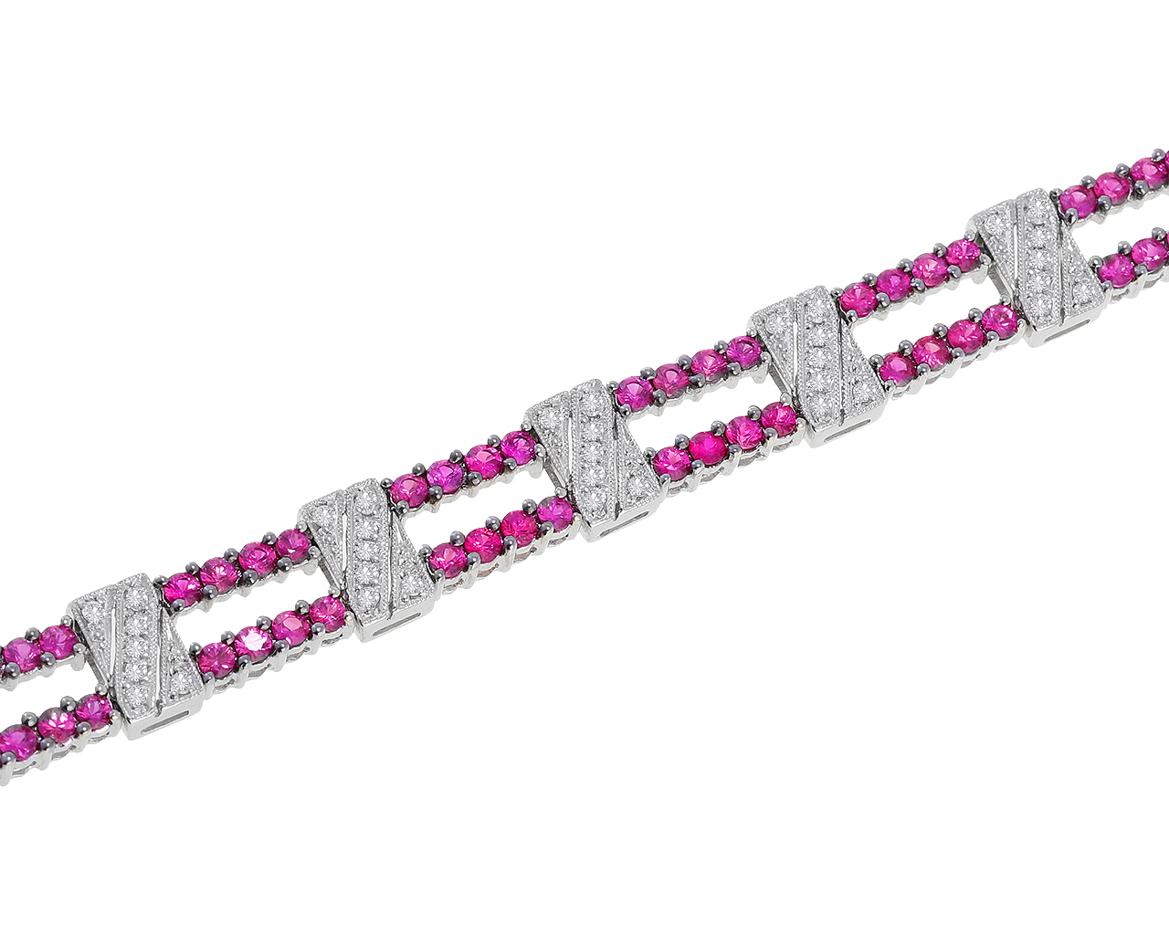 Прелестный золотой браслет с рубинами 4.00ct 190320/КМ07