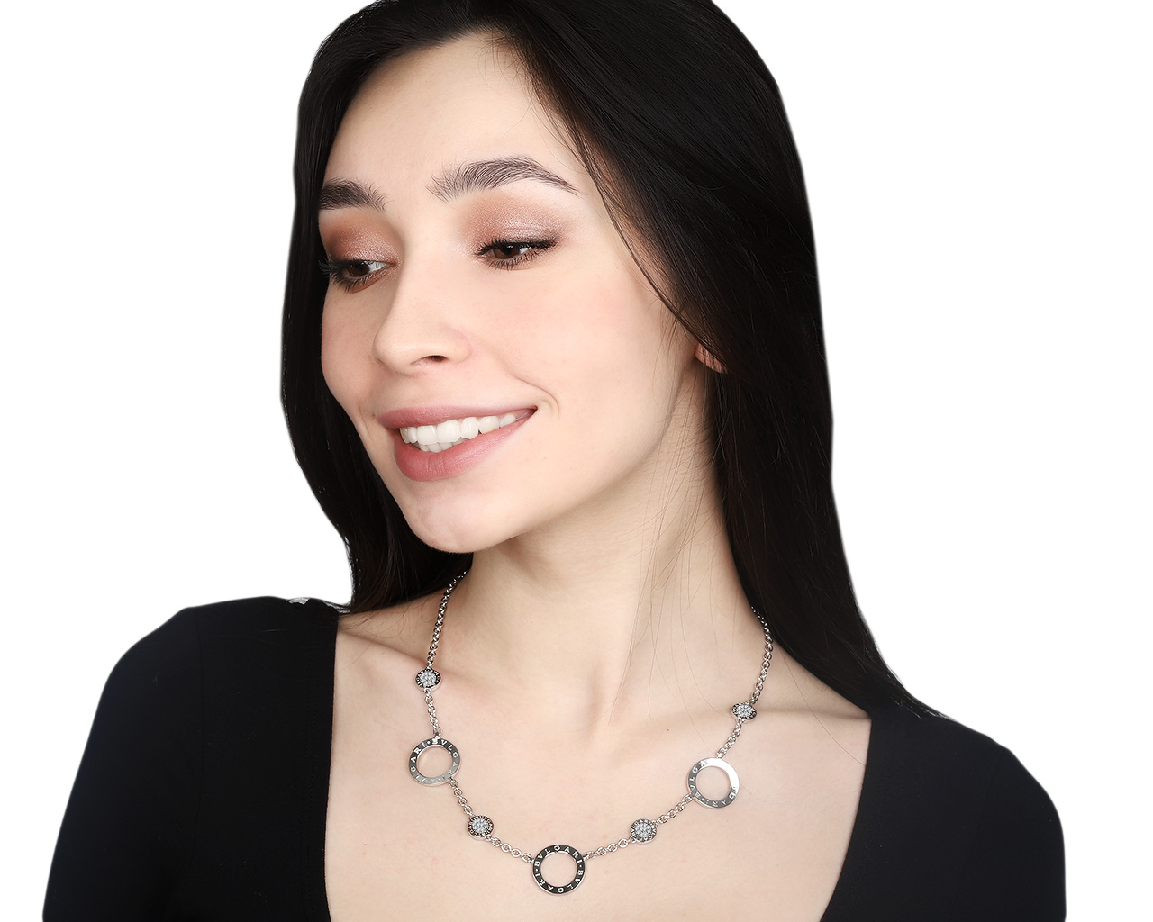 Оригинальное золотое колье с бриллиантами 0.75ct Bvlgari