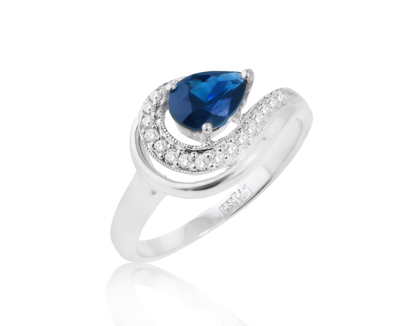 Золотое кольцо с сапфиром 0.90ct 060124/2