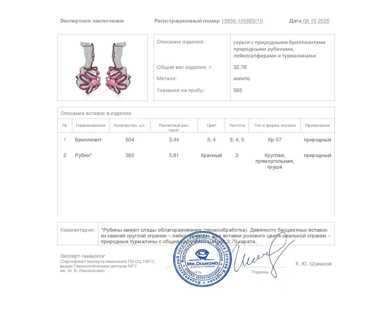 Шикарные золотые серьги с рубинами 5.81ct