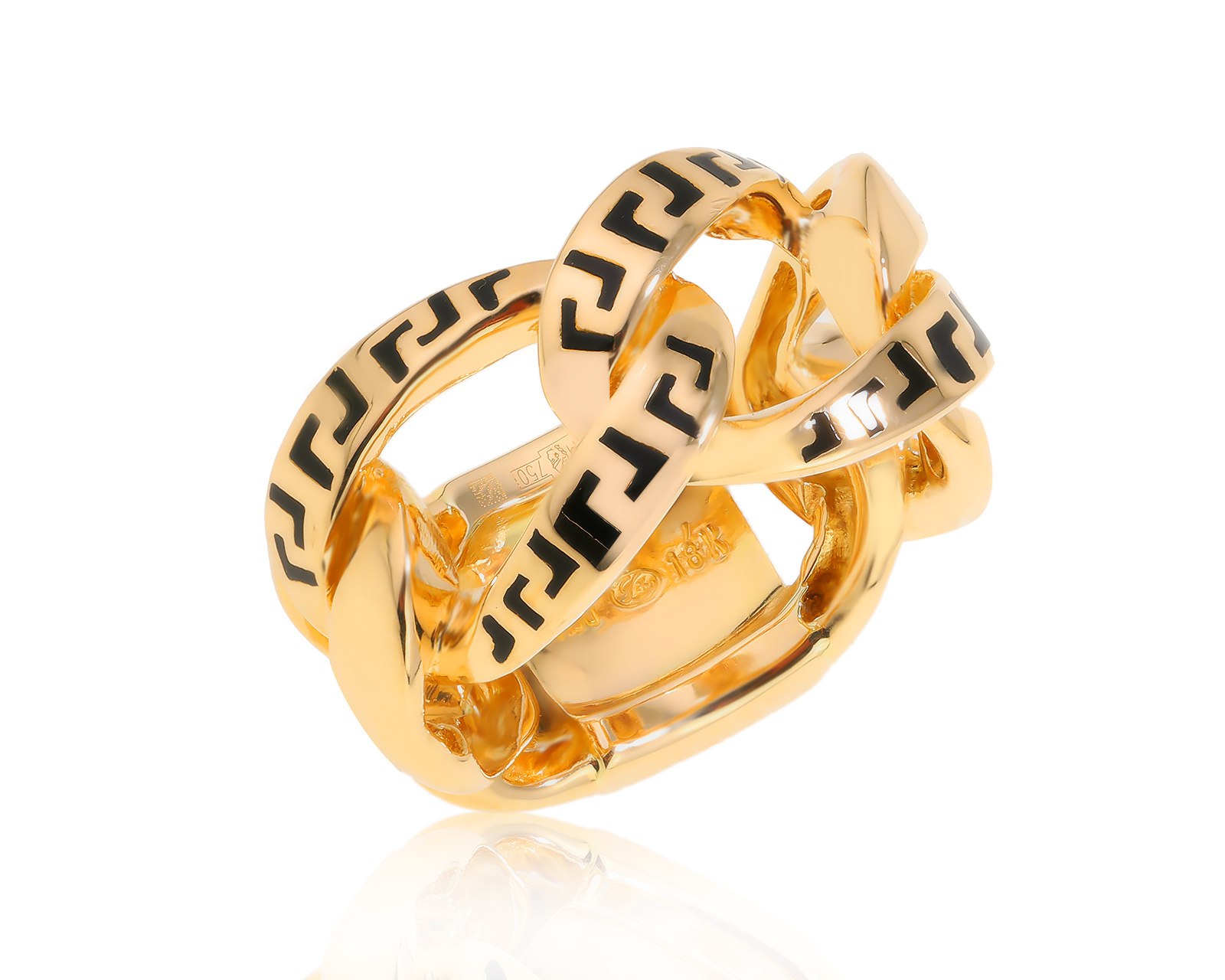 Оригинальное золотое кольцо с эмалью Versace 261124/3