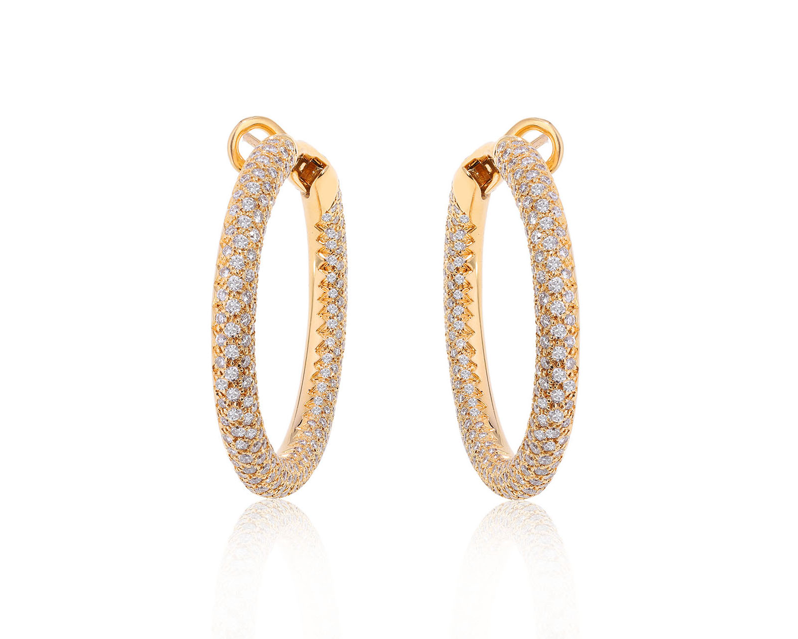 Оригинальные золотые серьги с бриллиантами 4.50ct Chaumet 240321/2