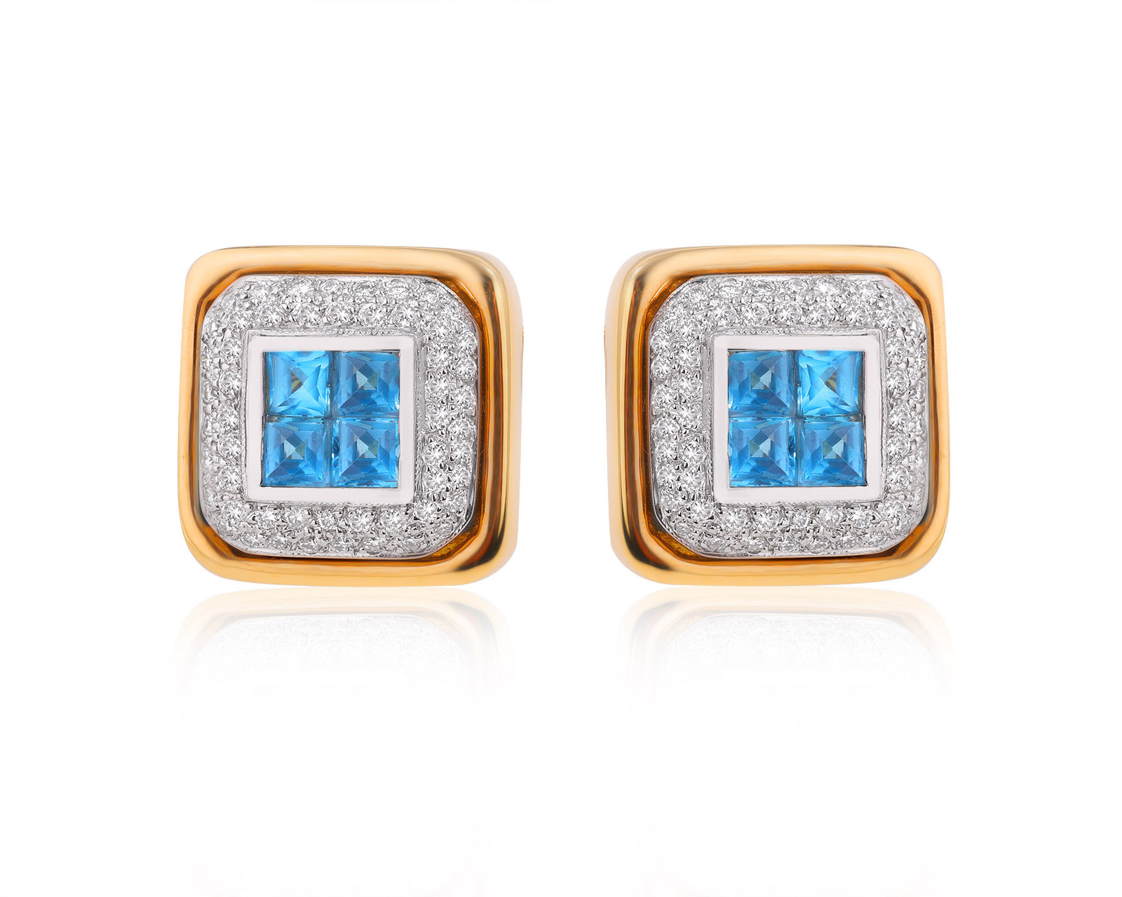 Красивые золотые серьги с топазами 2.50ct 280320/9