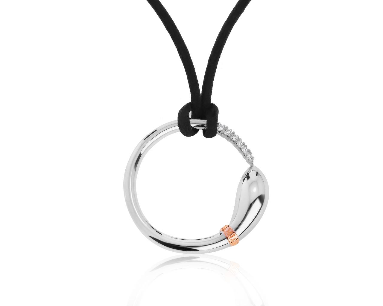 Оригинальный золотой кулон с бриллиантами 0.11ct Damiani Infinito Snake