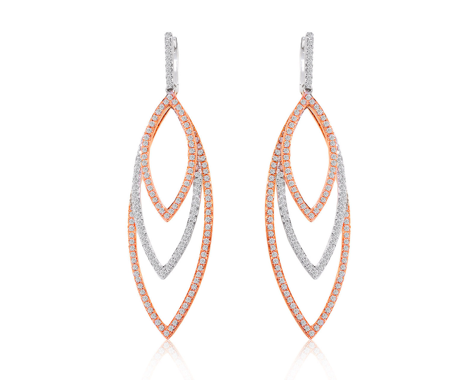 Оригинальные золотые серьги с бриллиантами 2.50ct Bellini 110921/1