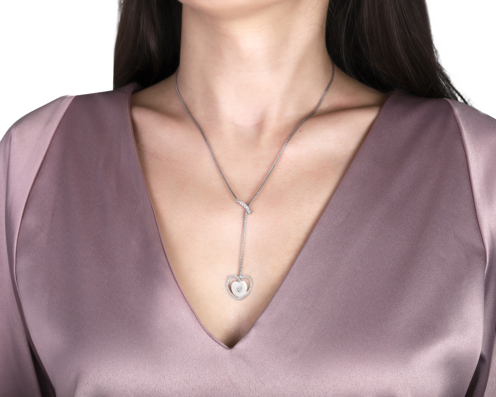 Оригинальное золотое колье с перламутром 2.95ct Yvel