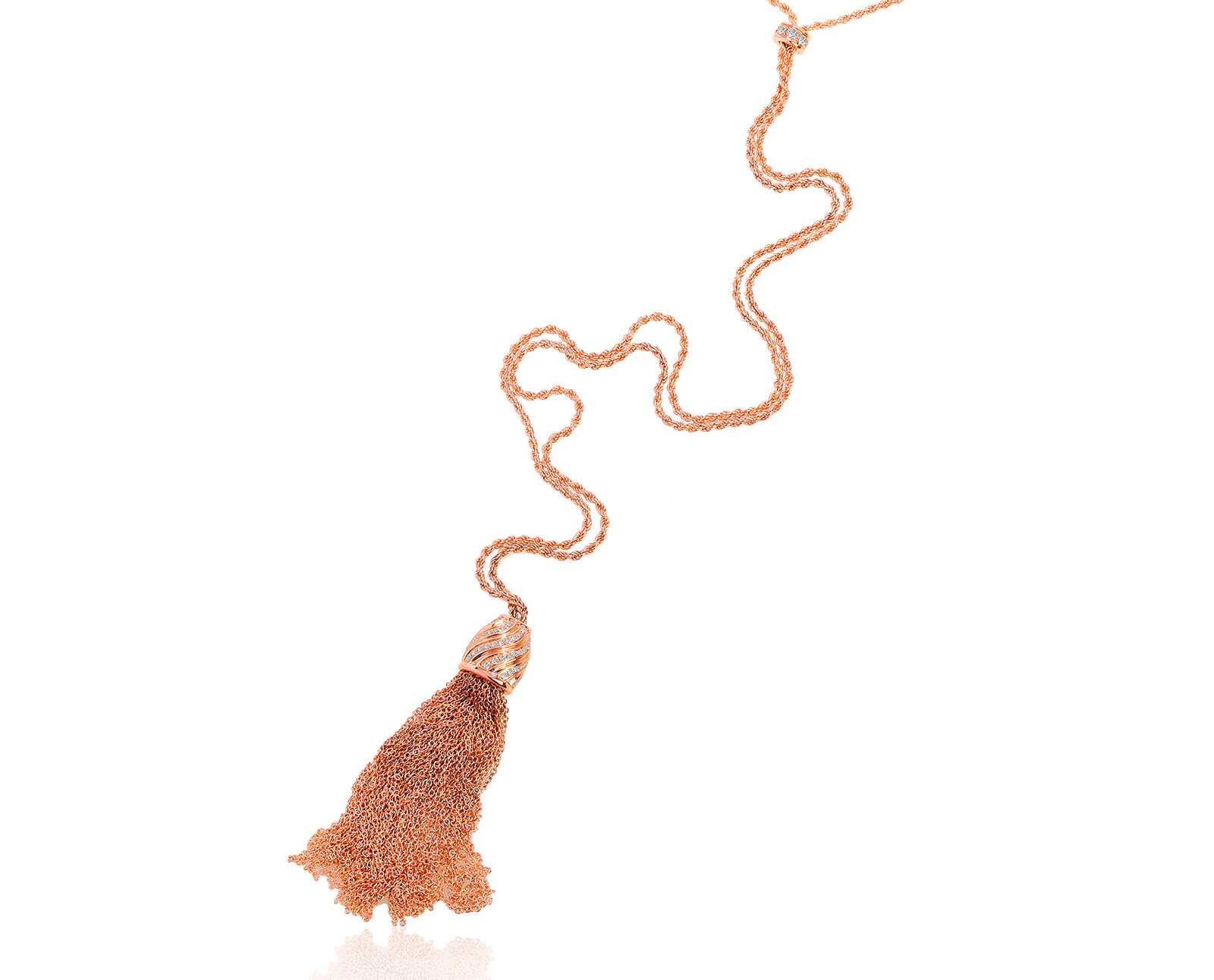 Оригинальное золотое колье с бриллиантами 0.80ct Damiani Tassel 100921/КМ5