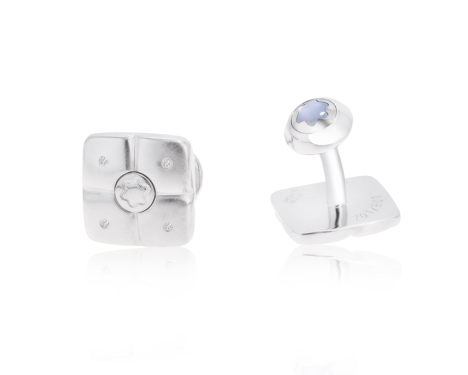 Оригинальные золотые запонки с бриллиантами 0.04ct Montblanc