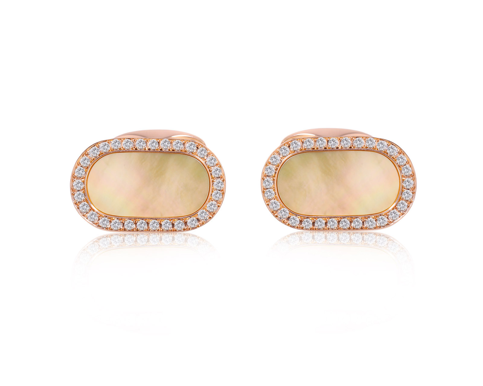 Оригинальные золотые запонки с перламутром 1.90ct Emil Kraus 071024/9