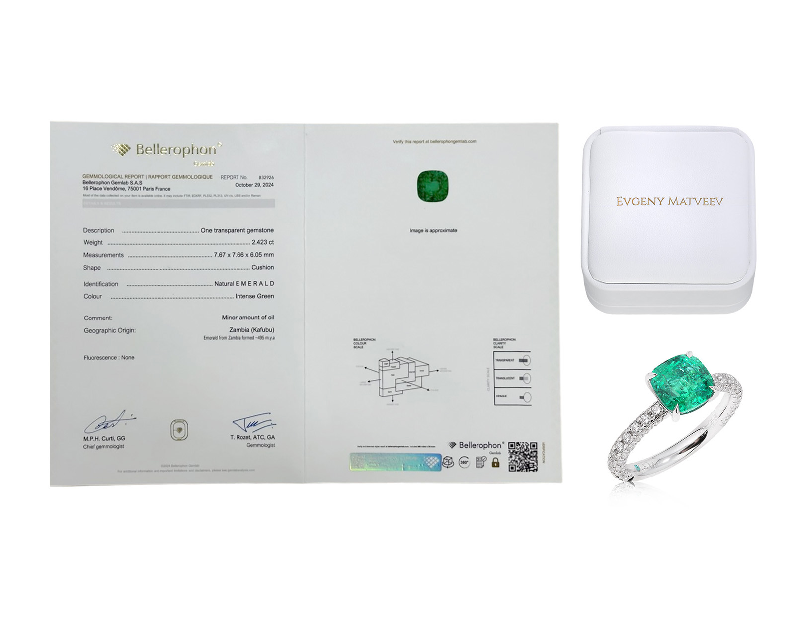 Золотое кольцо с изумрудом Замбия 2.42ct Evgeny Matveev