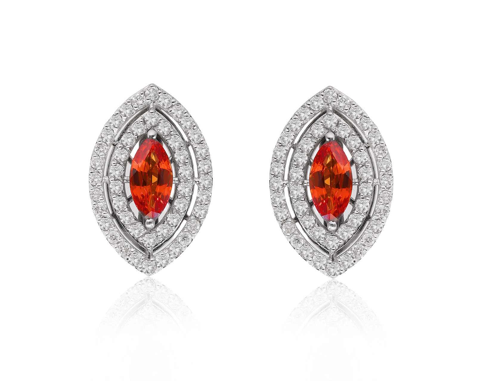 Оригинальные золотые серьги с сапфирами 1.31ct Roberto Bravo