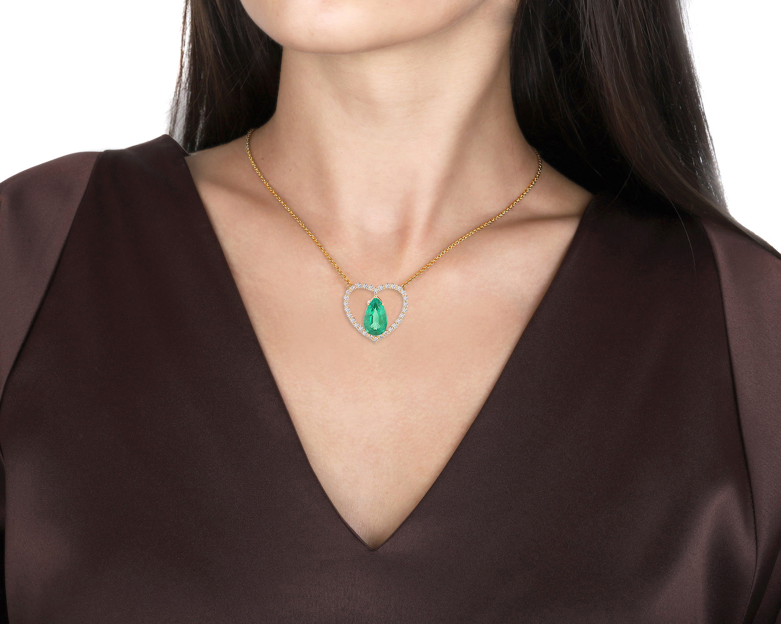 Золотое колье с изумрудом Замбия 1.98ct Evgeny Matveev