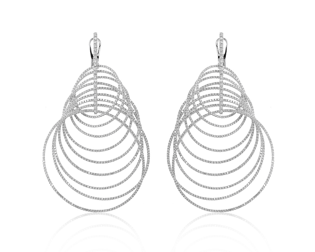 Великолепные золотые серьги с бриллиантами 7.02ct