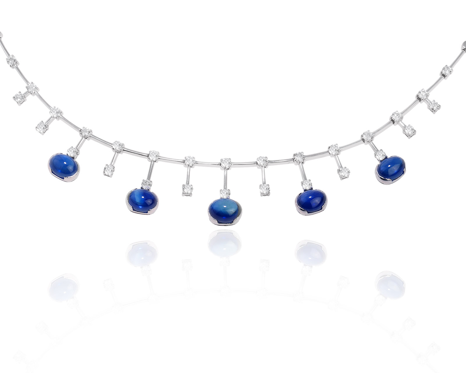 Оригинальное золотое колье с сапфирами 12.10ct Leo Pizzo