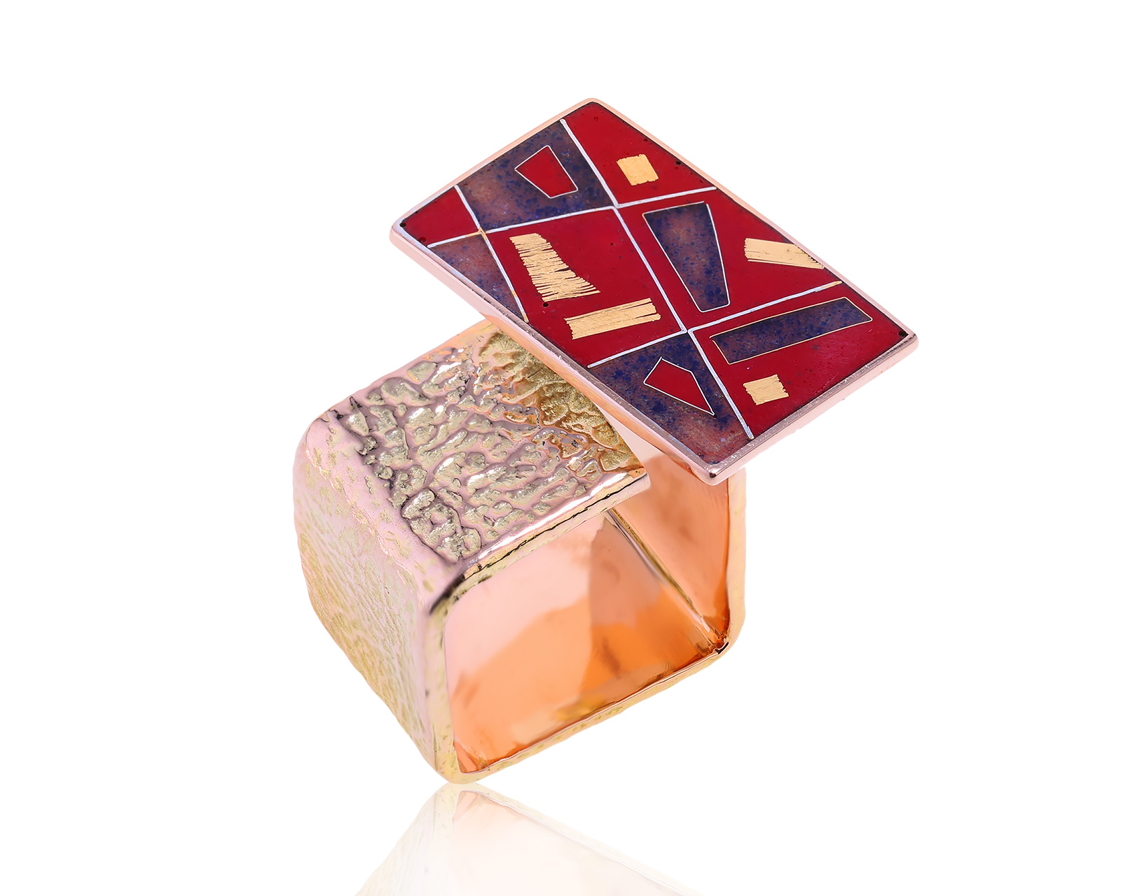 Оригинальное золотое кольцо с эмалью German Kabirski 100823/2