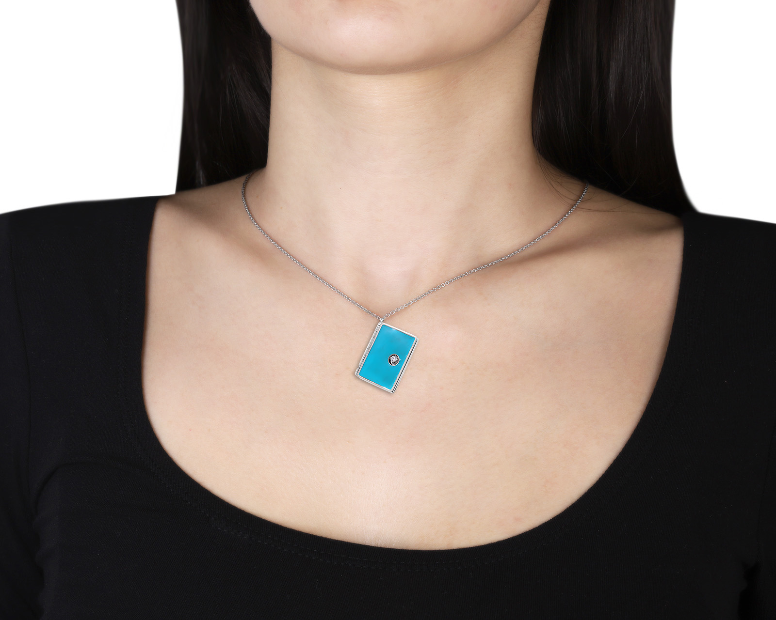 Оригинальный золотой кулон с эмалью Roberto Coin