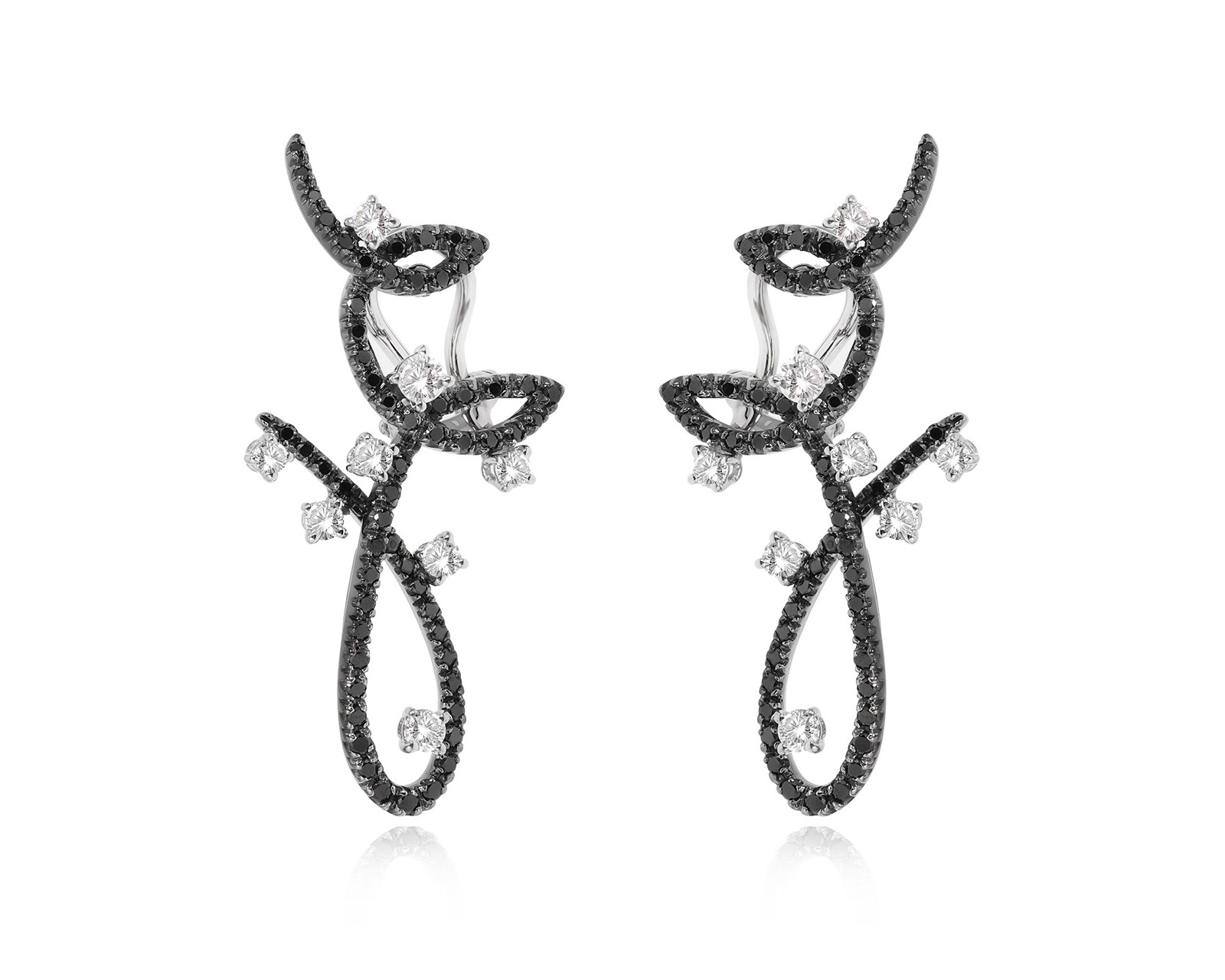 Оригинальные золотые серьги с бриллиантами 1.74ct Stefan Hafner 221024/1