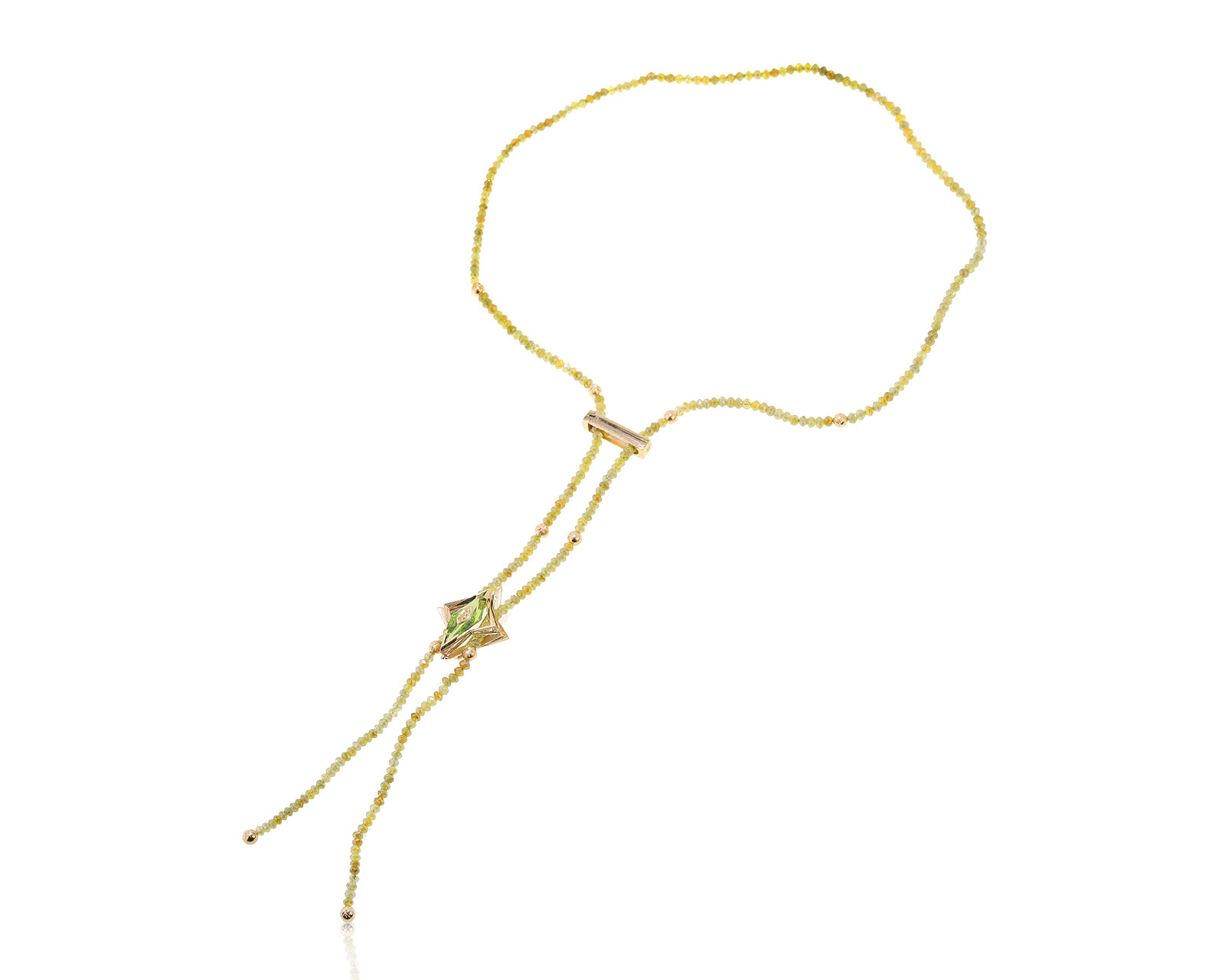 Оригинальное золотое колье с хризолитом 6.20ct Lobortas 291022/5