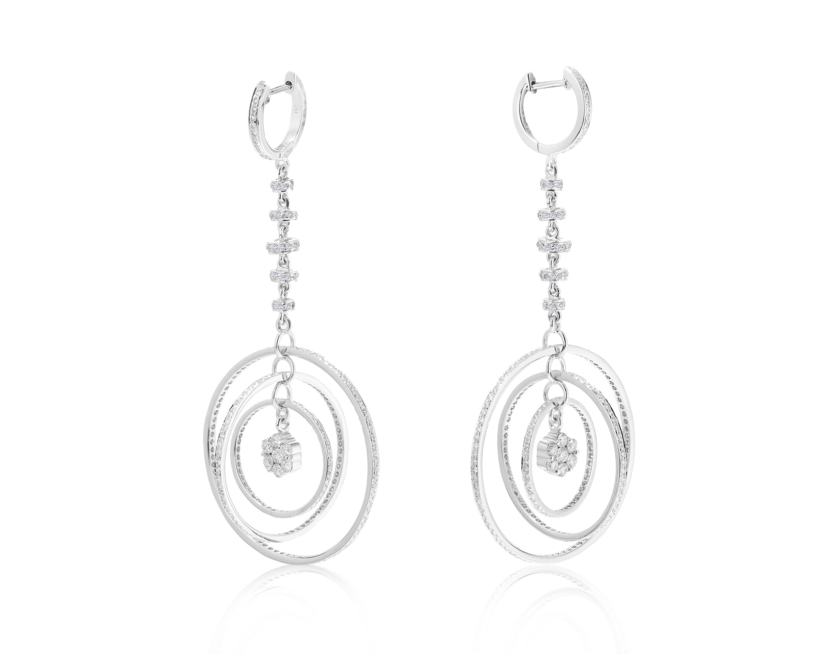 Великолепные золотые серьги с бриллиантами 3.15ct 100822/9