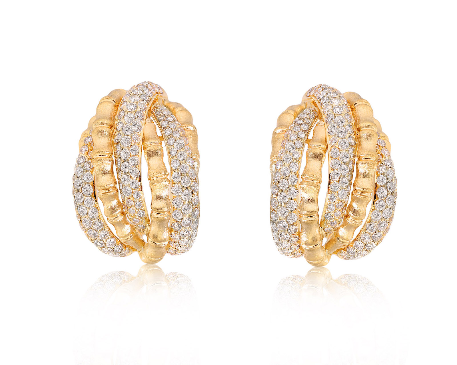 Оригинальные золотые серьги с бриллиантами 3.02ct LTJ 010225/3