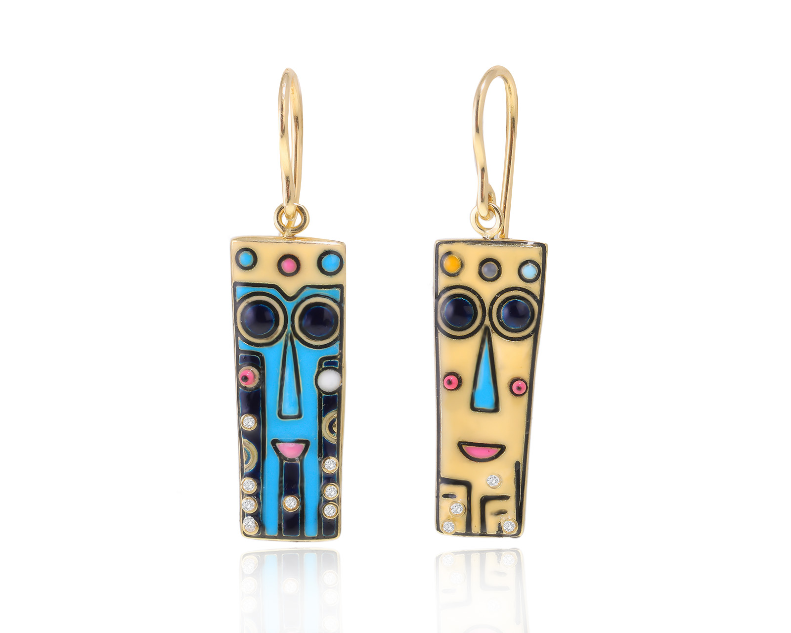 Золотые серьги с эмалью Evgeny Matveev 070424/КМ5