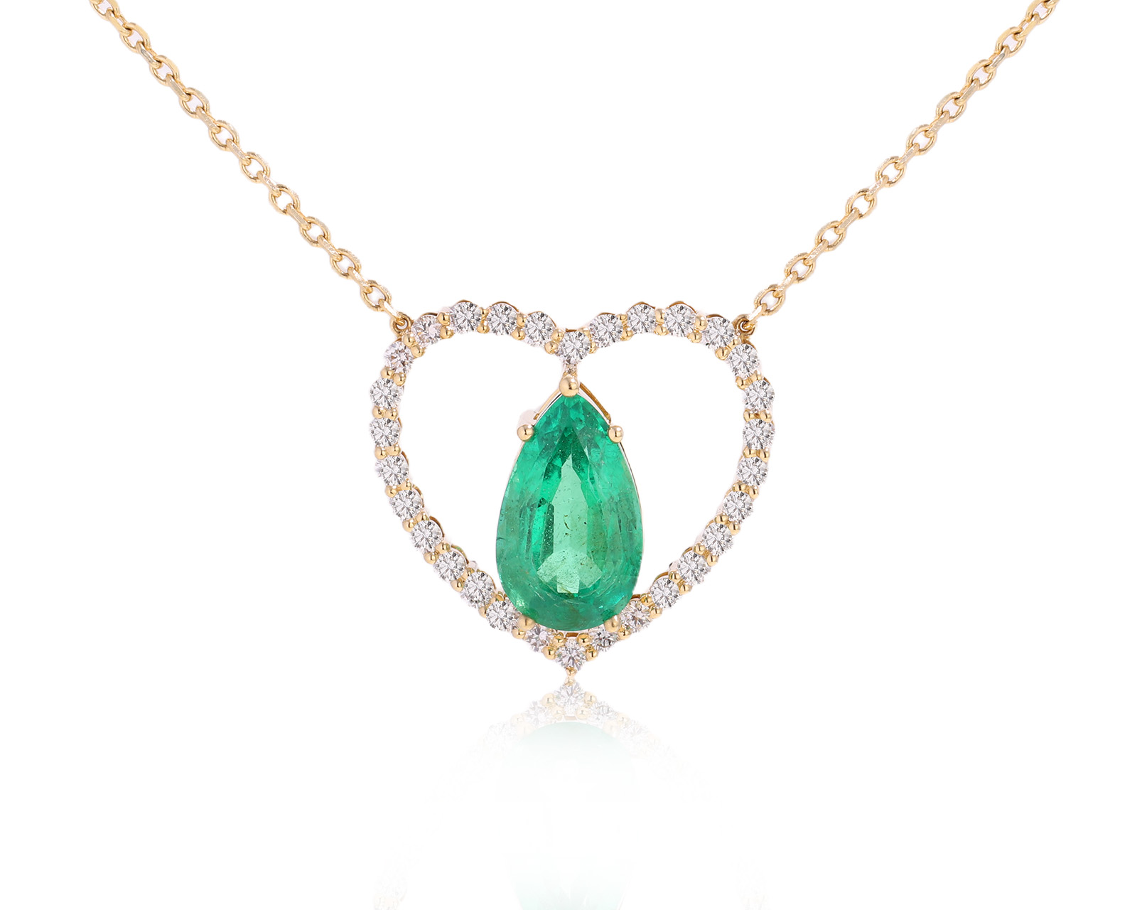 Золотое колье с изумрудом Замбия 1.98ct Evgeny Matveev