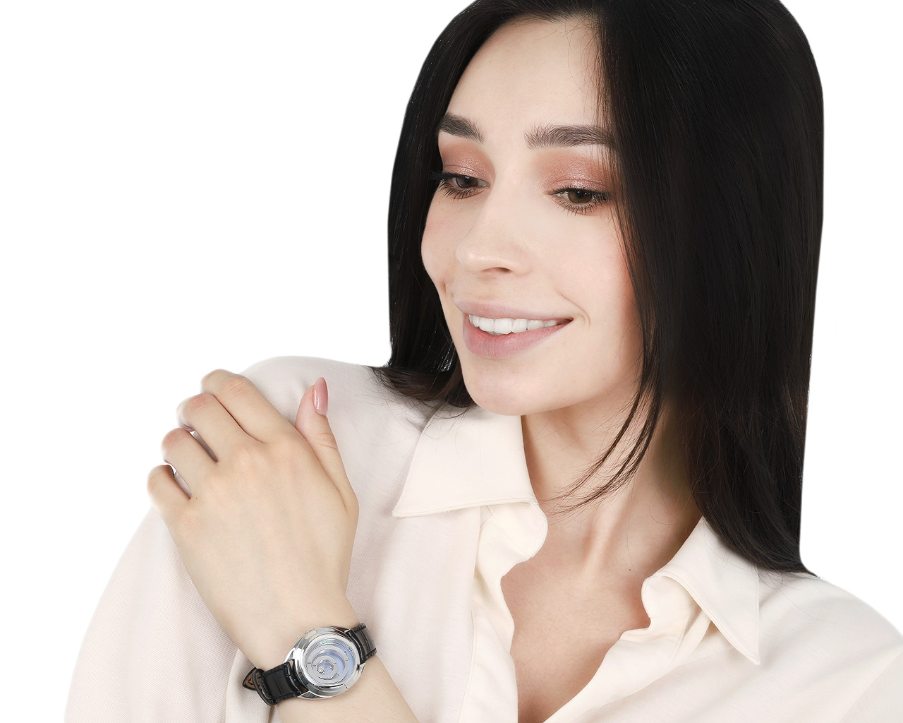 Оригинальные золотые часы с бриллиантом 0.10ct Chopard Happy Spirit