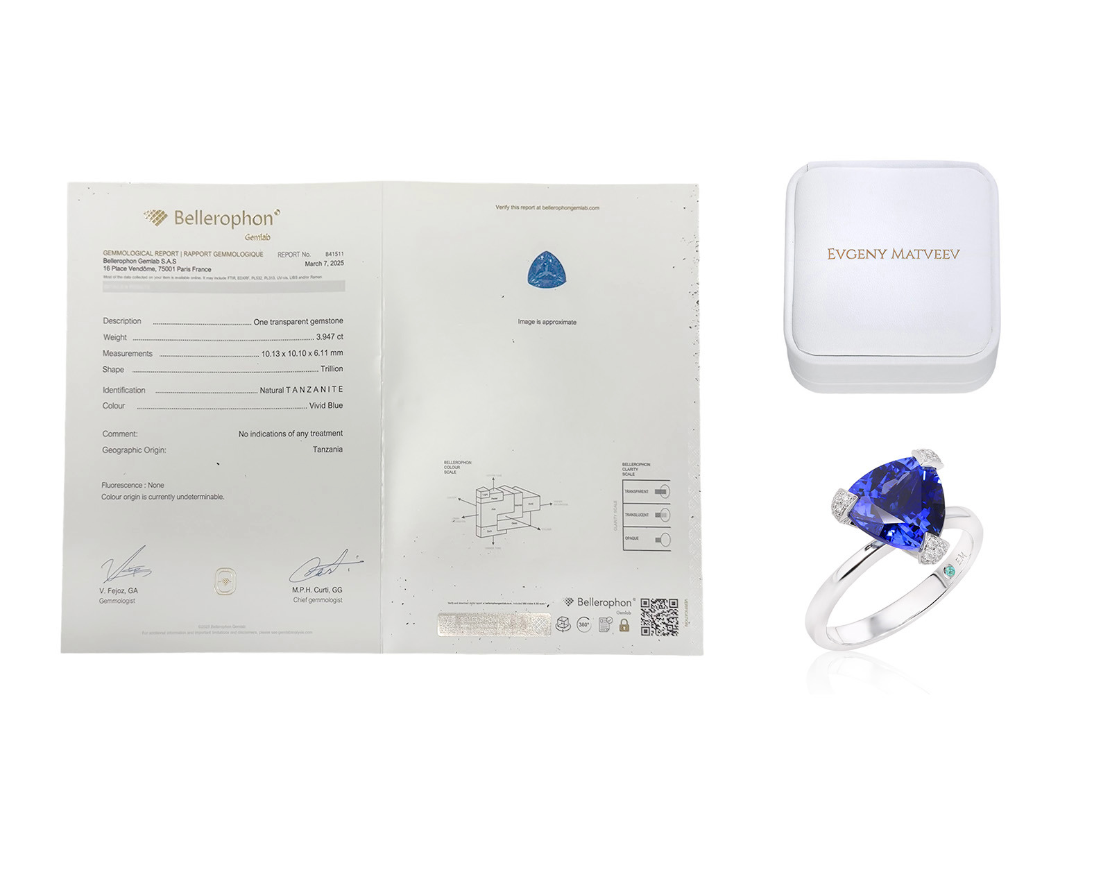 Золотое кольцо с танзанитом 3.94ct Evgeny Matveev