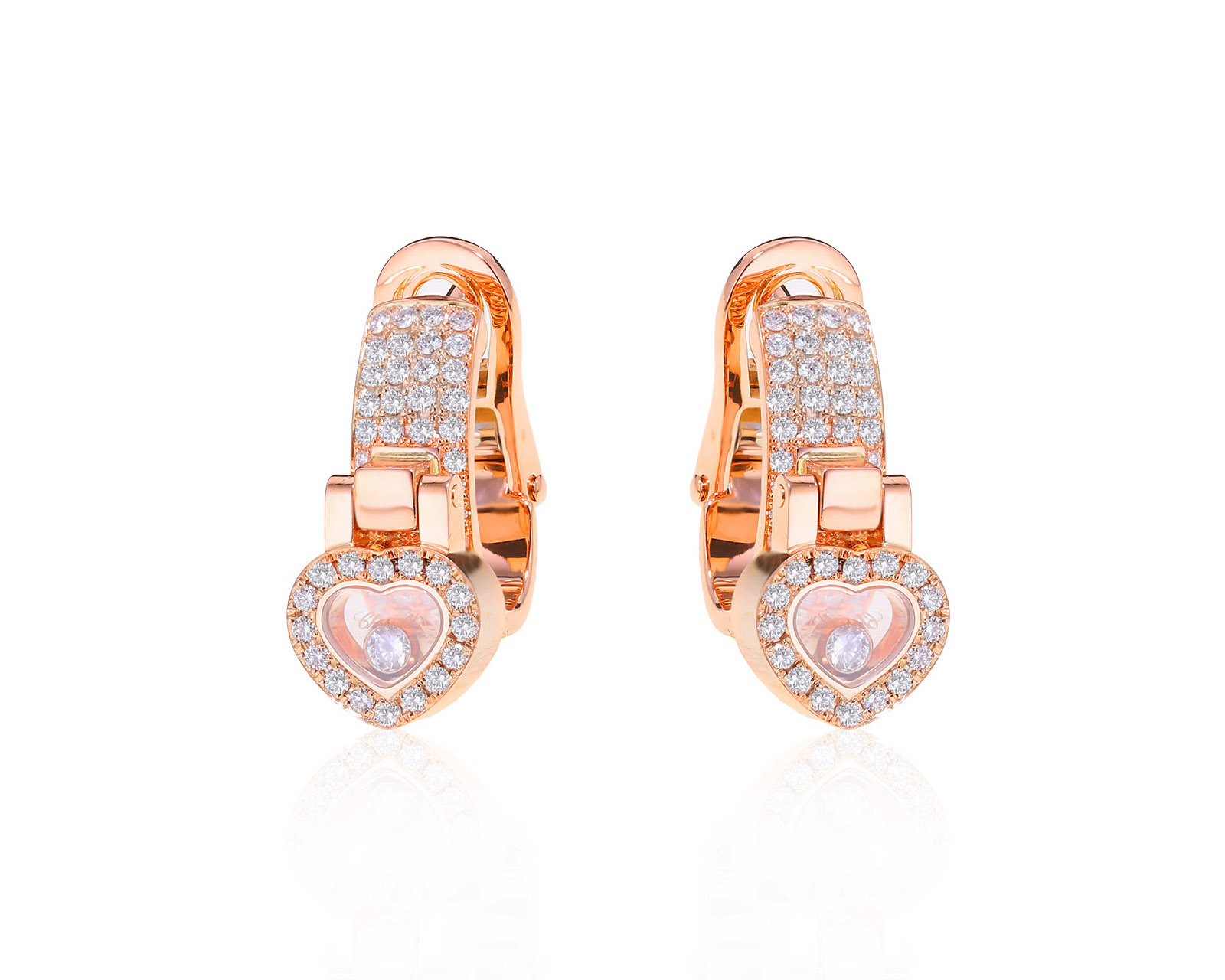 Оригинальные золотые серьги с бриллиантами 1.65ct Chopard Happy Diamonds 220722/3