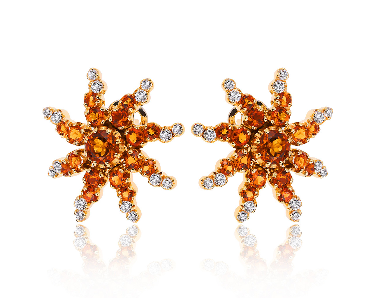 Оригинальные золотые серьги с цитринами 4.55ct Pasquale Bruni Sun 300720/19