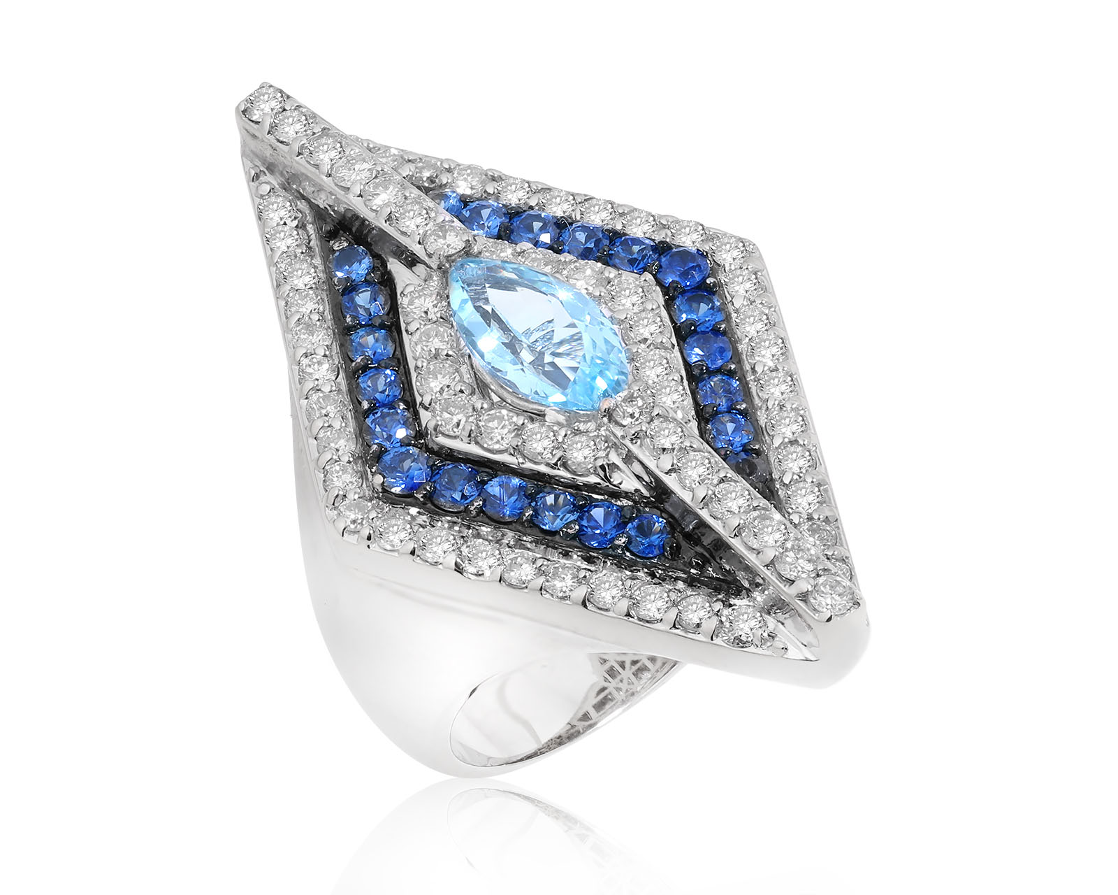 Золотое кольцо с топазом 1.17ct и бриллиантами 1.31ct 040225/4