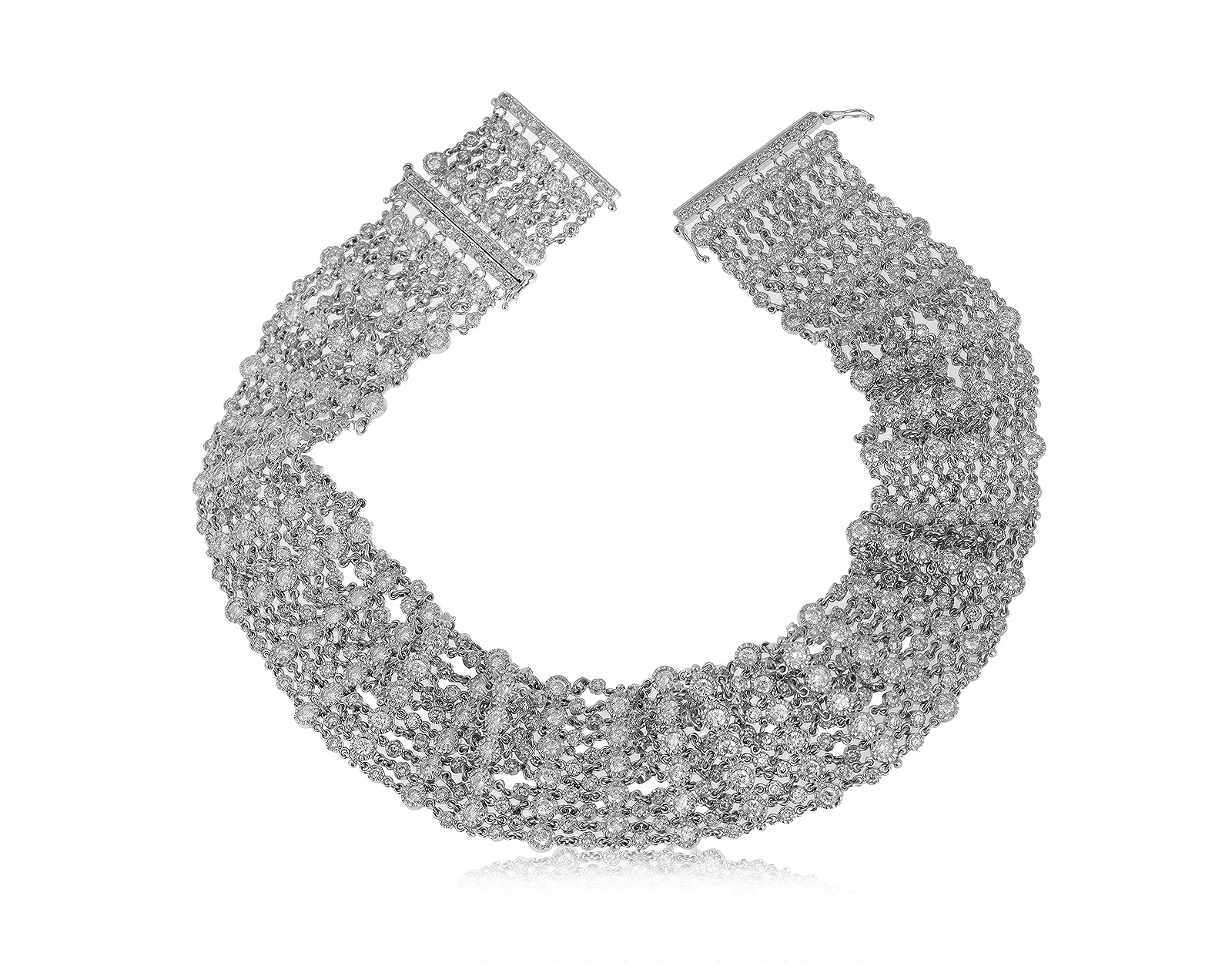 Золотой чокер с бриллиантами 14.56ct 140621/КМ18