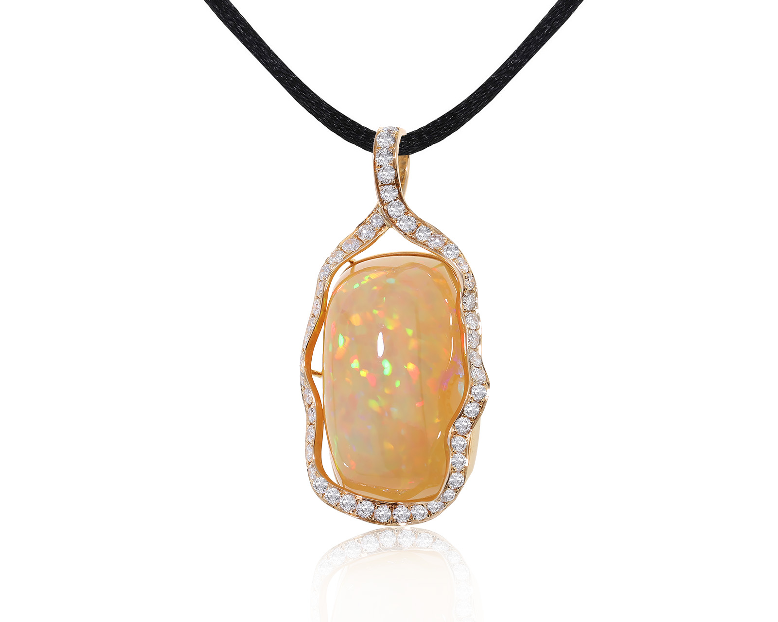 Праздничный золотой кулон с благородным опалом 23.04ct 190922/1