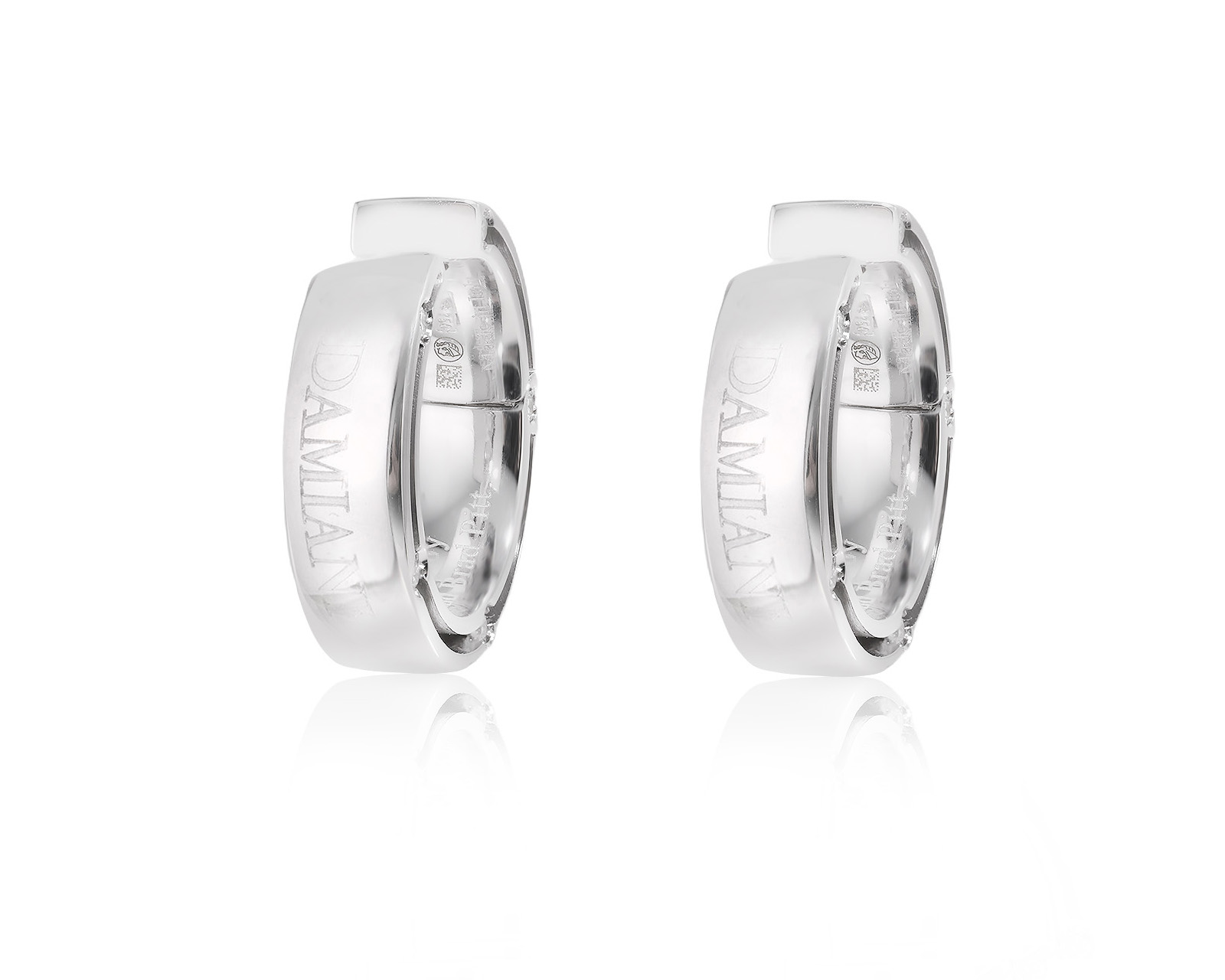 Оригинальные золотые серьги с бриллиантами 0.12ct Damiani D.Side 100825/1