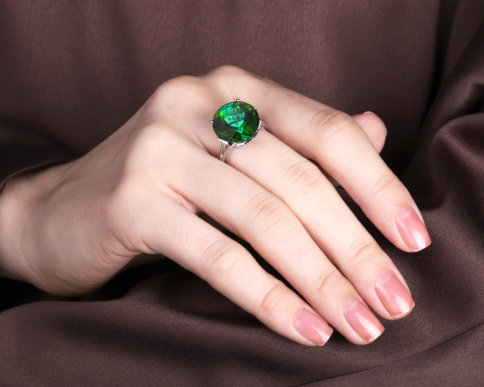 Золотое кольцо с турмалином верделитом 14.83ct Evgeny Matveev