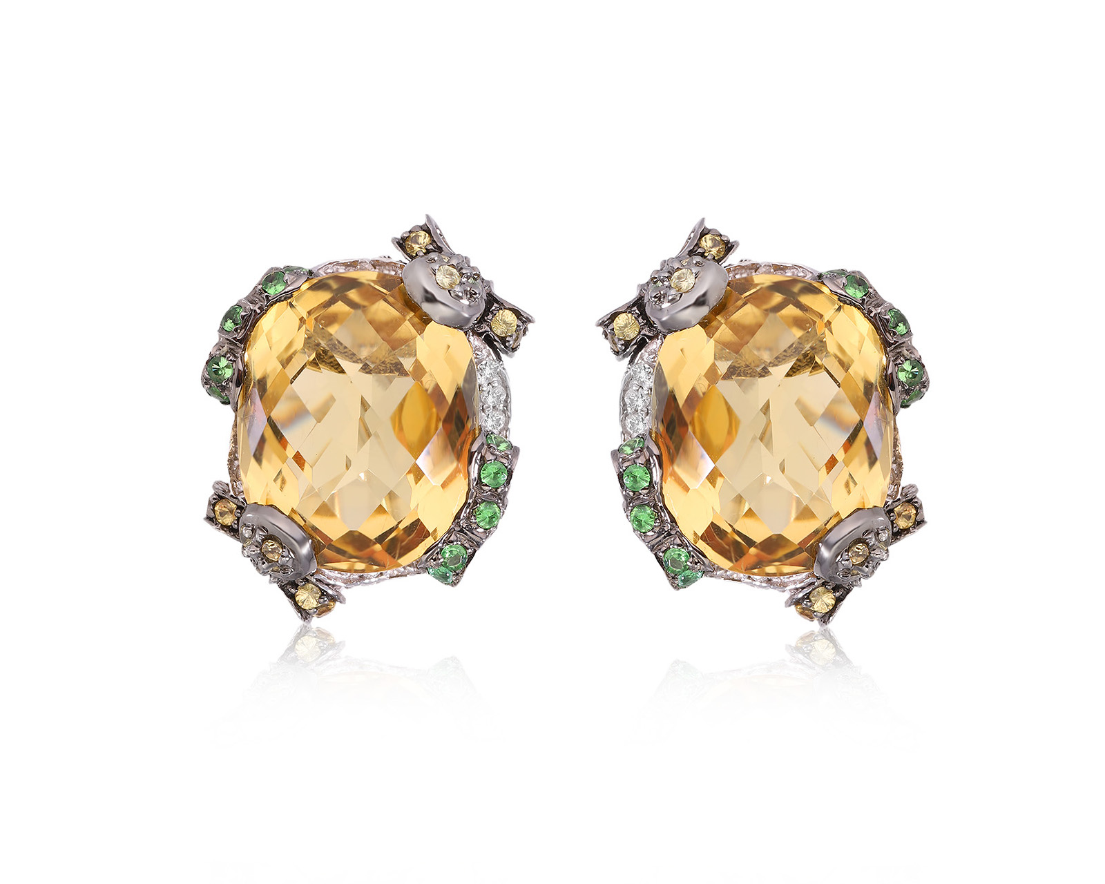 Золотые серьги с цветными камнями 16.05ct 060425/3