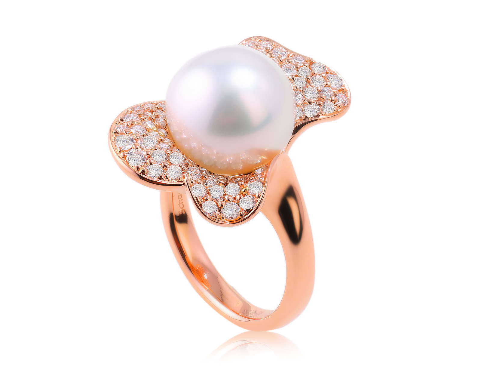 Оригинальное золотое кольцо с жемчугом 12.70 мм Schoeffel 151123/1