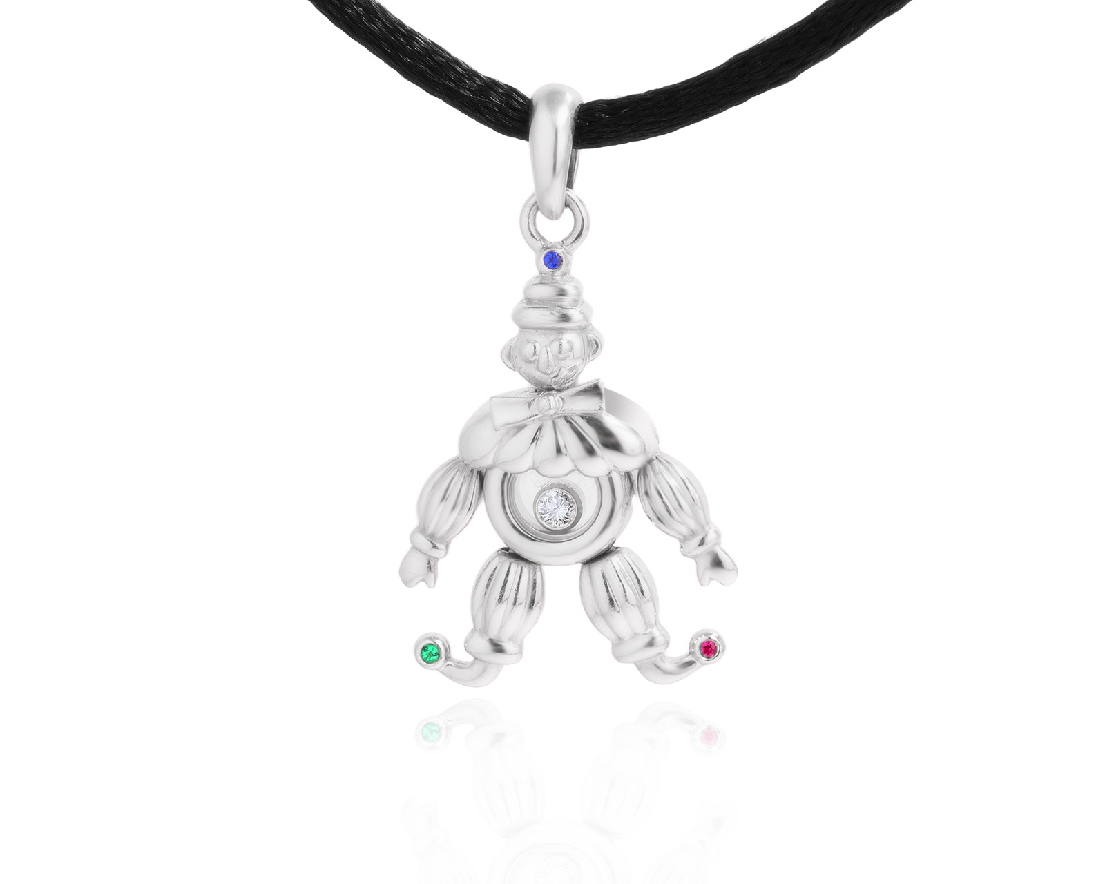 Оригинальный золотой кулон Chopard Happy Diamonds Clown